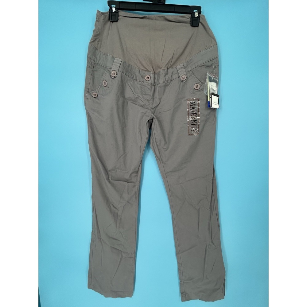 Motherhood Women's Maternity Pants SizeL Gray Straight Leg Pant